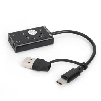 

USB Type-C External Sound Card HiFi Magic Voice Virtual 5.1 3D Channel Adapter Support 16-bit or 24-bit Sampling Accuracy