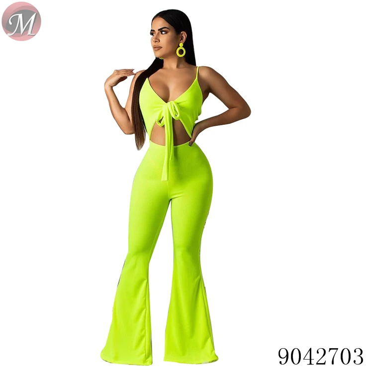 9042703  Summer hot sexy band suspenders long pants women jumpsuits and rompers moendress
