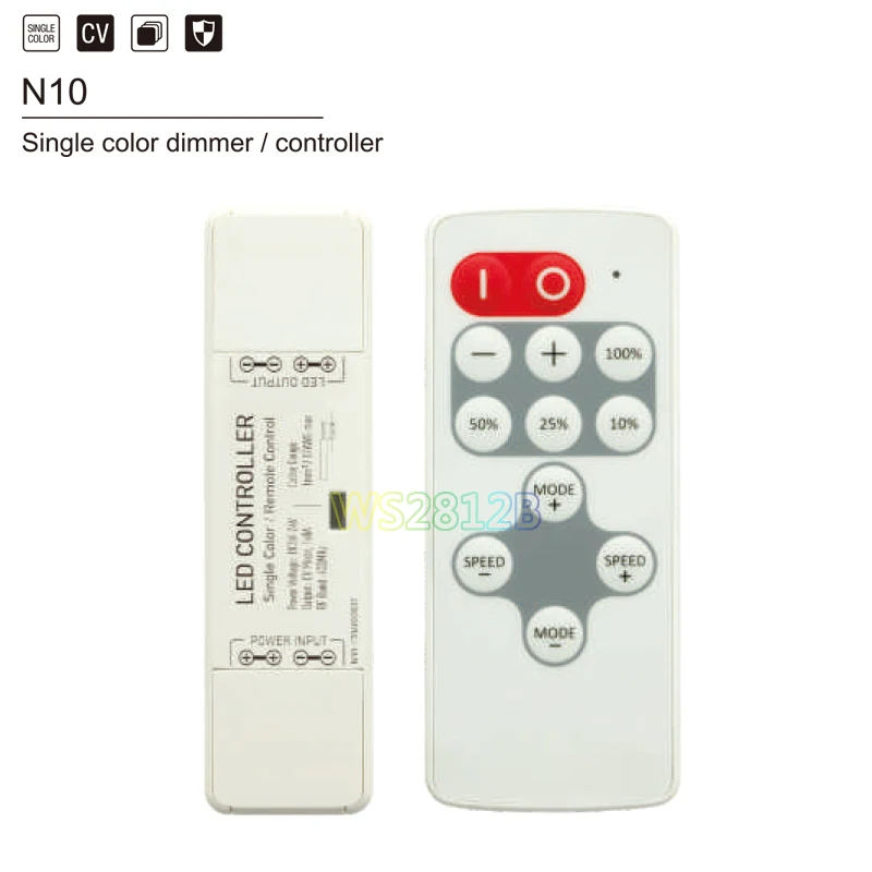 

Nano new DC5-24V single color/CCT/RGB/RGBW wireless RF remote led dimmer controller for led strip light