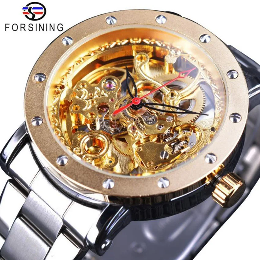 

Forsining Double-sided hollow automatic waterproof mechanical watch man Sport Wrist Watch Men Top Brand Luxury Relogio Masculino