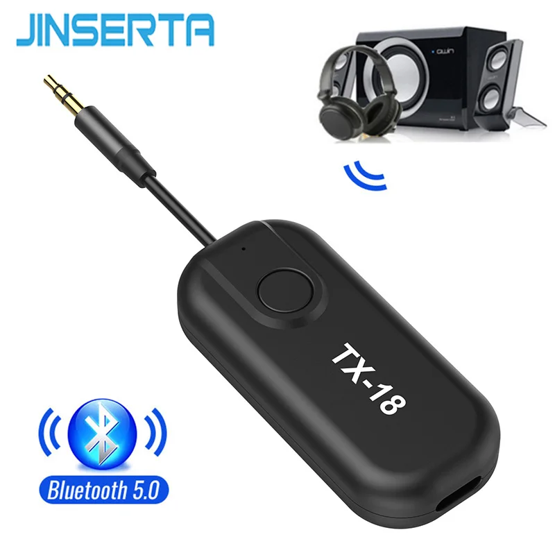 JINSERTA Bluetooth 5 0 Receiver For 3 5mm Jack Earphone Wireless Adapter Bluetooth Aux Audio Music Transmitter For Headphone