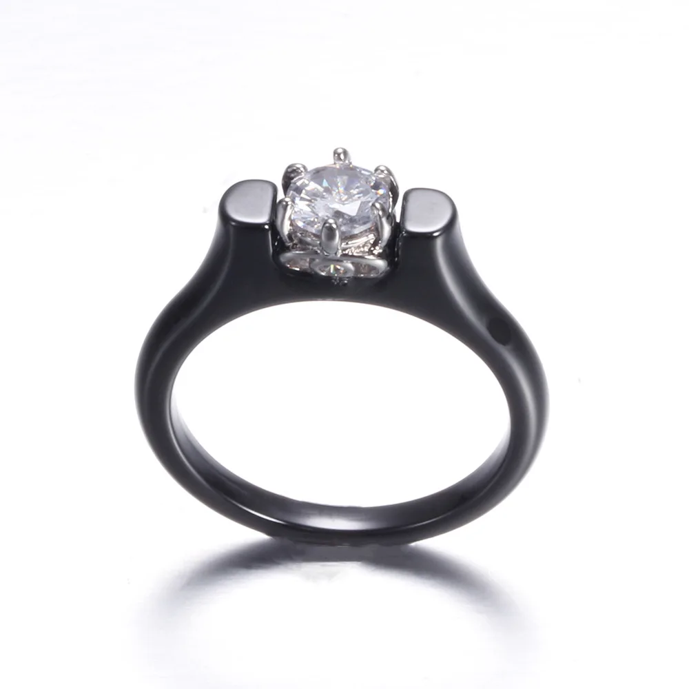 Европейско-американское Ретро элегантное нано-керамическое кольцо Ti-steel Zircon Finger Ring