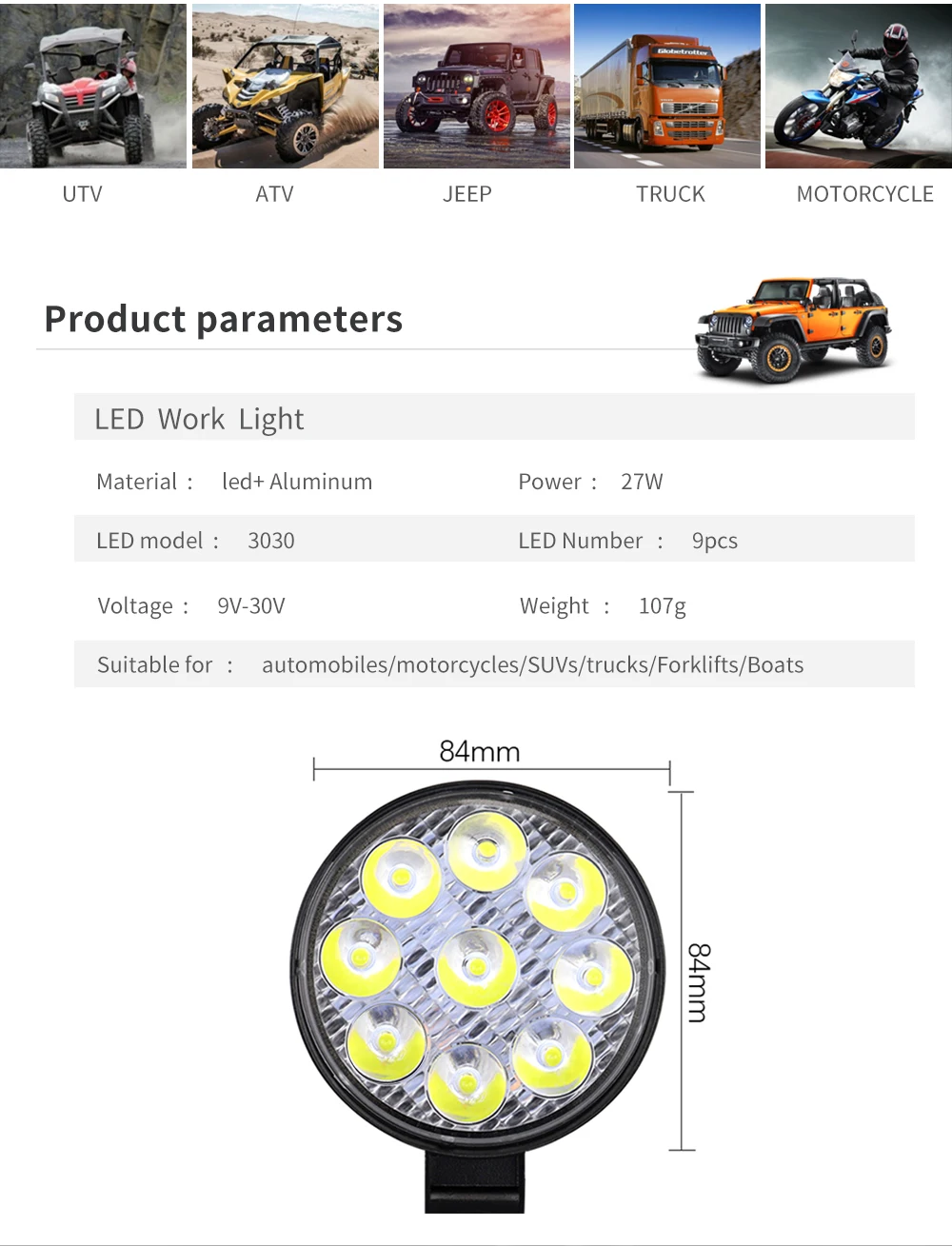 light bar 9LED