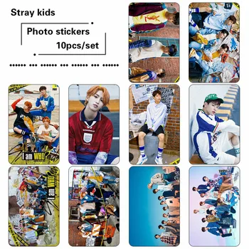 

10pcs/set Kpop Stray kids photo cards sticker Fashion album Stray kids photo card sticker photocard