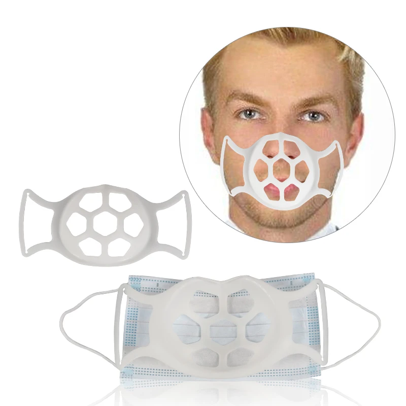 1pc máscara apoyo 3D máscara de silicona soporte adulto cara máscara soporte interior marco boca gorras accesorios Mascarilla