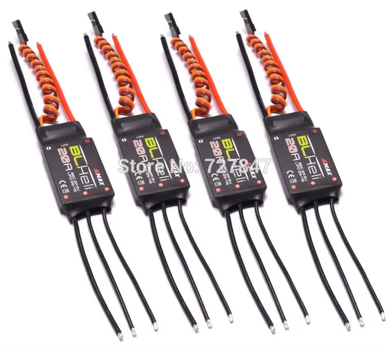 

4 PCS BLHeli firmware 20A ESC Speed Controller 2A/5V BEC for RC Multirotor / Quadcopter 2-4s LiPo
