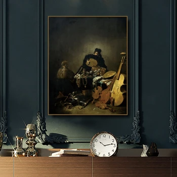 

Vanitas by Leonaert Bramer Canvas Painting Calligraphy Canvas Poster Print Decor Picture for Living Room Bedroom Home Decor