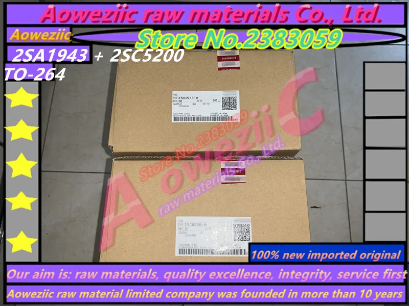 Aoweziic 2018 + 5 комплект 100% новая импортная оригинальная 2SA1943 2SC5200 A1943 C5200 TO-3P высокой мощности аудио силовой усилитель труба (1/комплект)