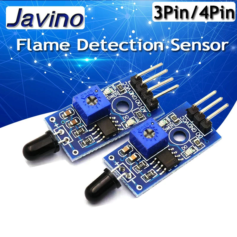 LM393 3/4 Pin IR Flame Detection Sensor Module Fire Detector Infrared ...