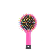 

Rainbow Volume Brush With Mirror,Anti-static Haircare Hair Hot Comb,Massage Airbag Curls&Wig Hair Brush Women,Barber Accessories