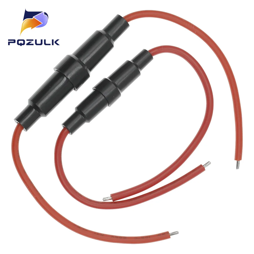 5*20MM 6*30mm Glasrohr Sicherungshalter Schraubentyp Flink 5X20MM Sicherungen mit 22 20 18 16 14AWG Draht 250V für Auto – Detail 3