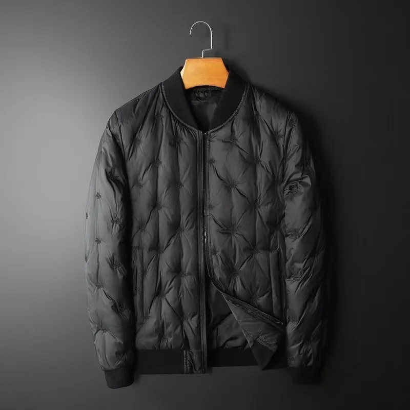期間限定生産 メンズ半袖ジャケット 新しい厚手の野球襟付きジャケット 冬に適しています 21 Down Jackets 21継続定番 Men S Clothing Jackets Coats Patnacomputers Com