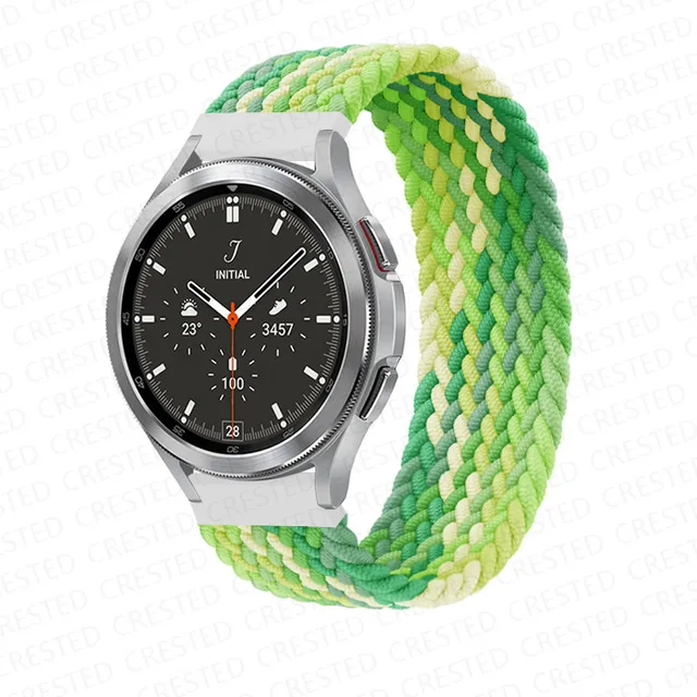 Braided Solo Loop band for Samsung Galaxy watch 4/classic/Active 2 Watchband 20mm 22mm Bracelet correa Amazfit GTS 2 mini strap Lime