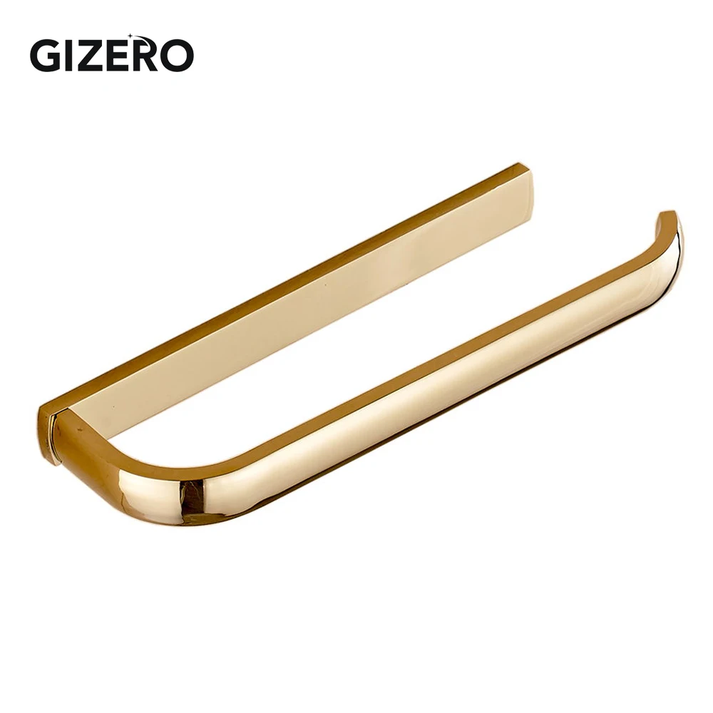 Golden GIZERO вешалка для полотенец для ванной комнаты, твердая латунь, вешалка для полотенец, античный/хром/щетка/Золотой держатель для полотенец, настенная вешалка ZR2225 - Цвет: Golden
