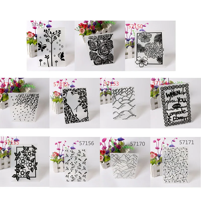10 стилей Цветочные пластиковые папка шаблонов для тиснения свадебных карт Изготовление Скрапбукинг форма для украшения торта бумажные стикеры для украшения фотоальбома ремесло