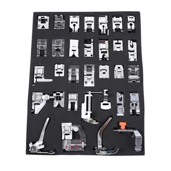 

32pcs Stainless Steel Domestic Sewing Machine Presser Feet Features Raised Foot For Flawless Pivoting