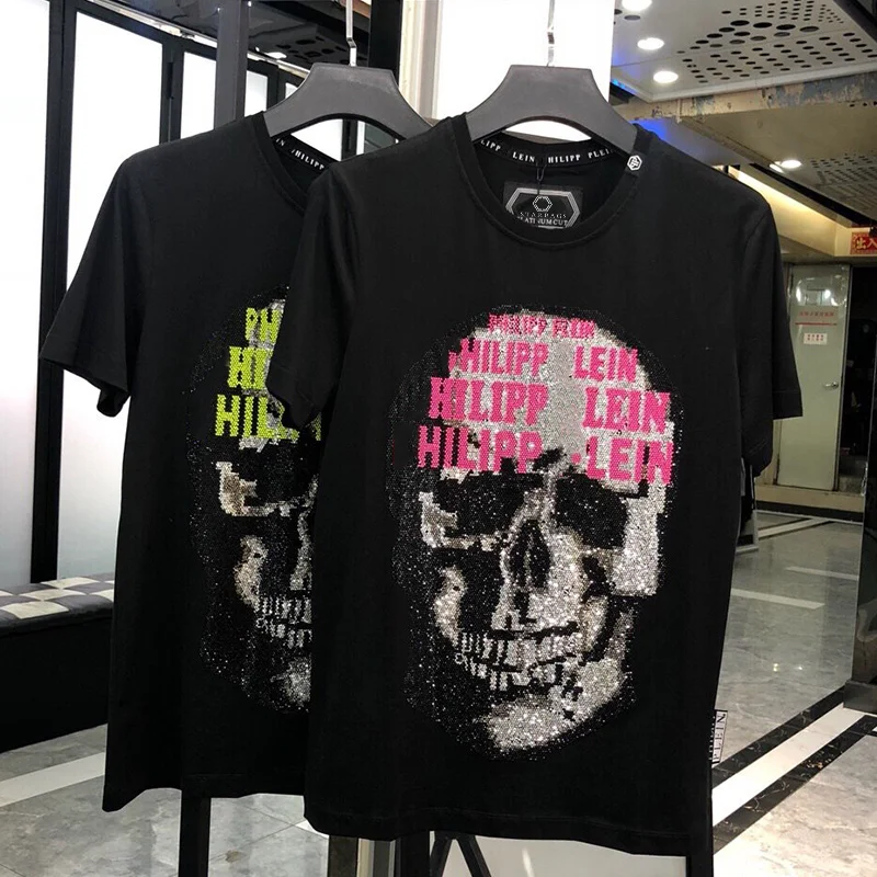 STARBAGS PP T-shirt с длинным рукавом мужской хлопок черный топ Череп Стиль Осень популярный логотип Половина рукава