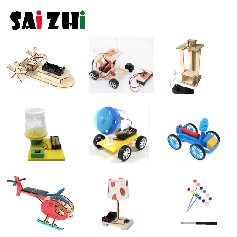 

Saizhi 9sets DIY Physical kids Science Experiments Kit School Projects Robot Assemble Creative Toys for Boys Educational toys