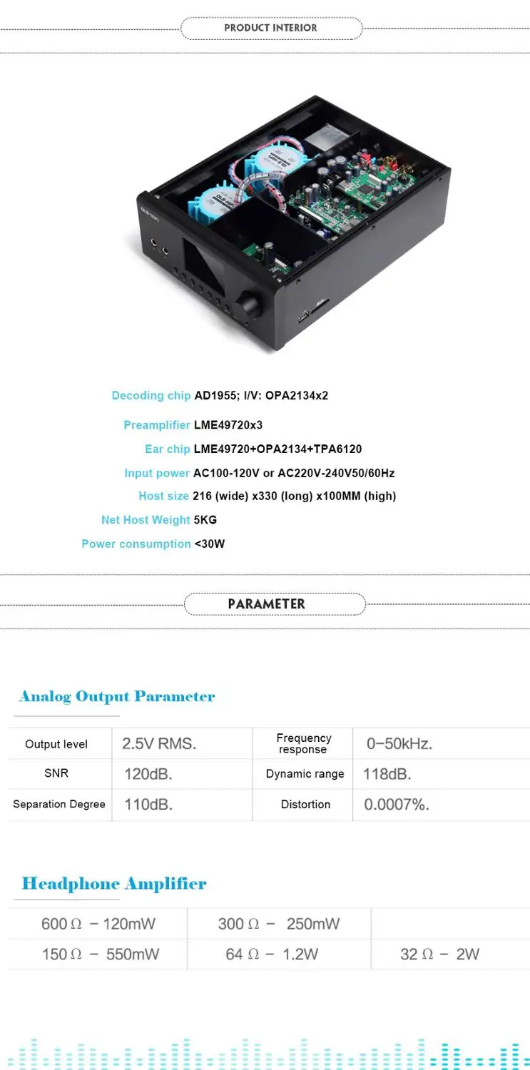 QLS QA860 hifi Цифровой плеер без потерь AD1955 DAC LME49720 + OPA2134 24Bit/192 кГц DSD64