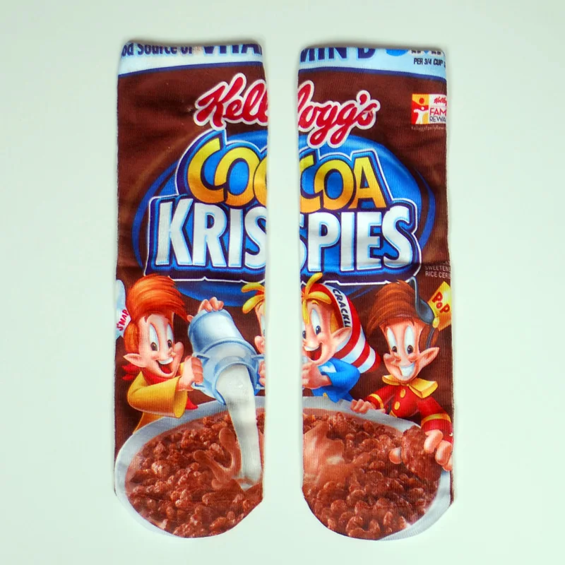Cocoa krispies Милые женские носки с объемным принтом, 24 цвета, модные забавные короткие женские носки в стиле Харадзюку, носки в стиле хип-хоп - Цвет: Cocoa krispies