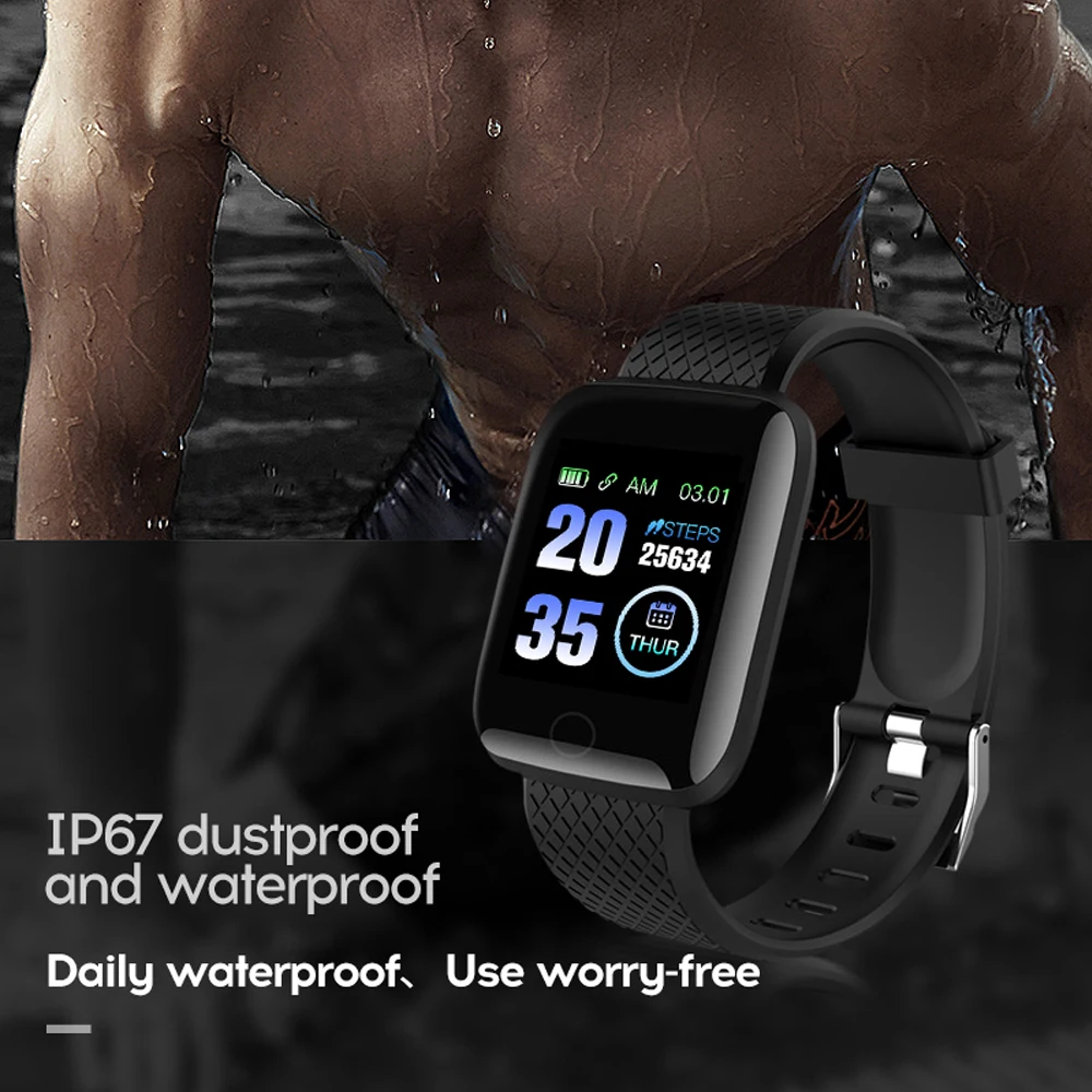TEZER 116 Plus Smart Watch Men Heart Rate Monitor Waterproof Fitness Tracker Pedometer Women Bracelet Wristband Call Reminder