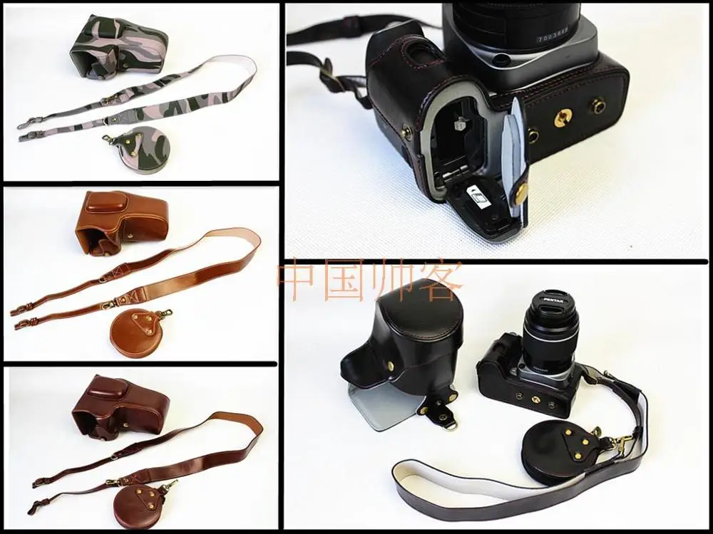 Di Cuoio Dell'Unità Di Elaborazione Sacchetto Della Macchina Fotografica Di Caso Duro Della Copertura Per Pentax Ks2 K3Ii K70 50-200Mm 16-85Mm Lente