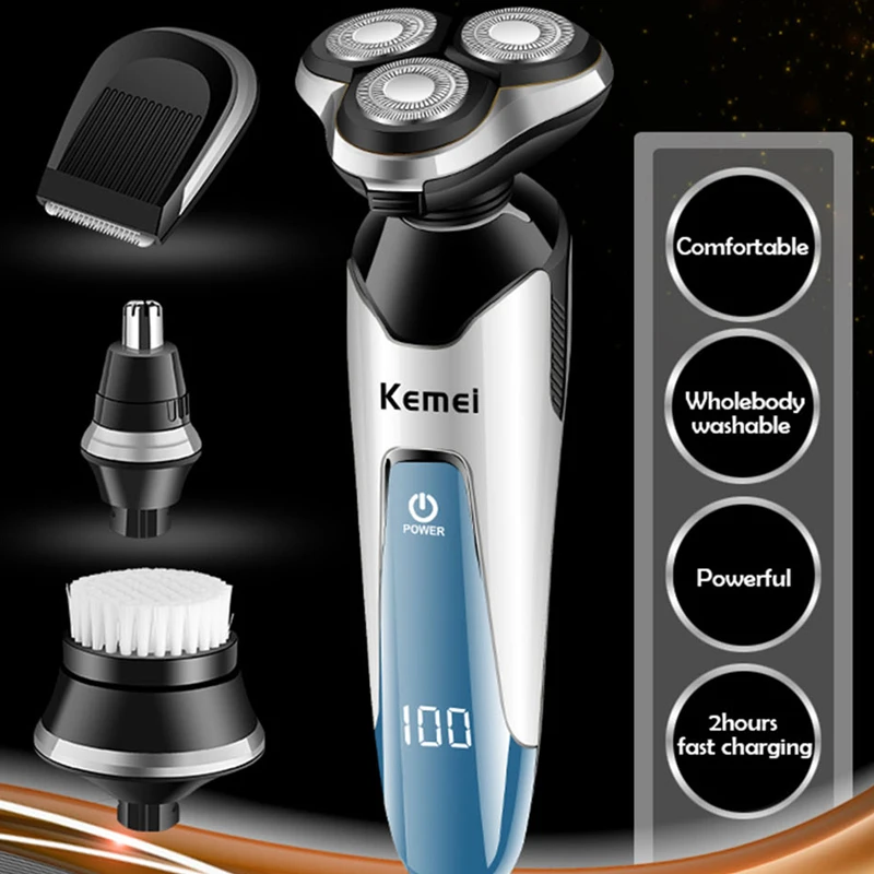 

kemei shaver multi-function 4 in 1Electric men's nose trimmer hair clipper hair trimmer shaving machine facial care tools 4