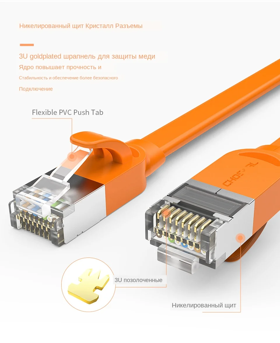 CAT7 Ethernet Cable RJ45 10GB Fast Shielded STP Network Cable Flat LAN Network Patch Cord Cat7 For Router Computer Modem_07
