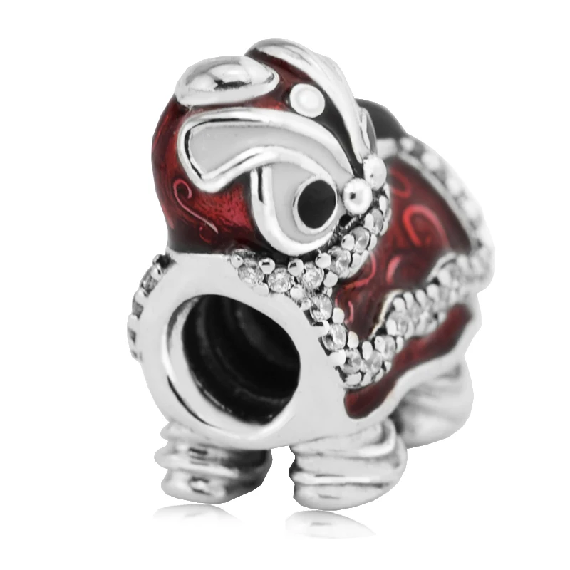 

Chinese Lion Dance Charm Woman DIY Popular Jewelry Fits original 925 Silver Bracelet & Bangle Silver Beads For Jewelry Making