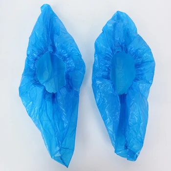 

Full Toughness PE Overshoes Shoe Covers Blue Ankle 200g 100 Pcs Waterproof Protectors Clean And Safe