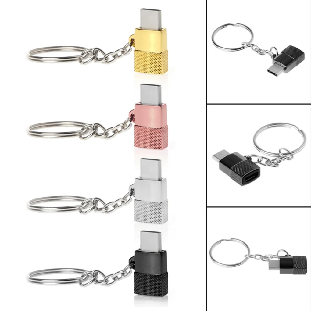 Мини-смартфон Micro USB порт для type-c порт адаптер портативный цинковый сплав конвертер кольцо для ключей