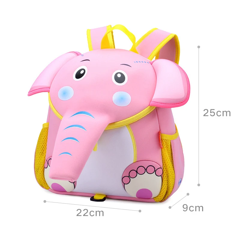 Рюкзаки с 3D рисунком автомобиля для детей от 2 до 5 лет, модные милые детские школьные сумки для детского сада, школьная сумка для мальчиков, Mochila Escolar - Цвет: elephant-pink