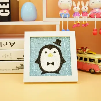 

Penguin DIY 5D Round Diamond Painting Picture Cross Stitch Kit Embroidery Handmade Home Decor With Frame Kids Children Gift