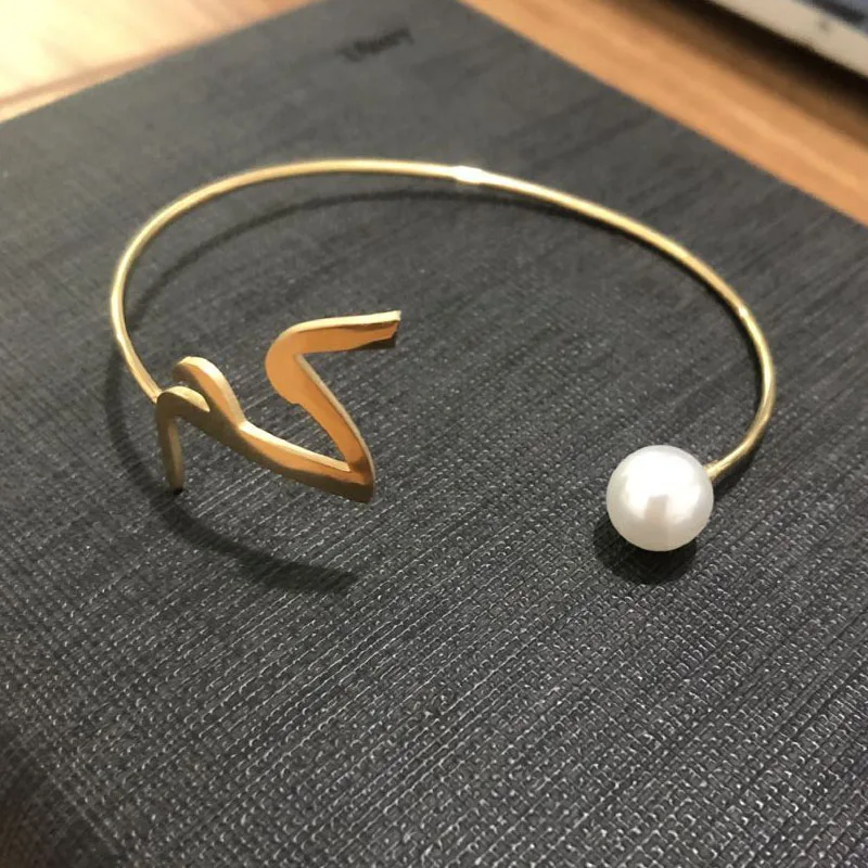 

Personalized Fashion Name Arabic Name Bangles For Women Custom Fatima Arabic Language Name Bangle Gold Color Name Cuff Bangle