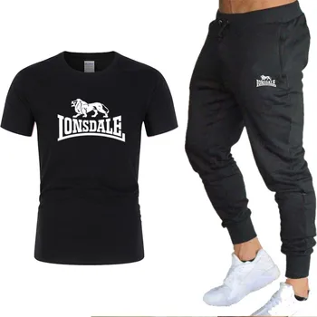 

New hot 2020 men's suit T-shirt + pants two-piece casual sportswear men and women fashion print suit sportswear gym trousers