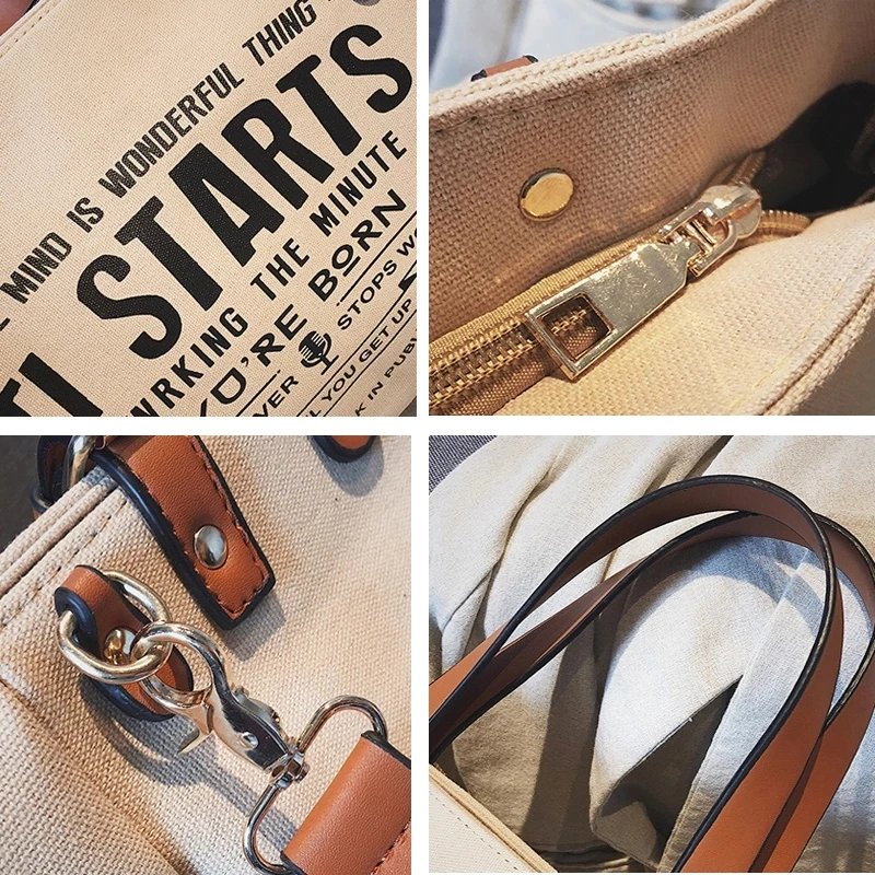 2021 New Casual Woman Tote Bag Fashion Female Canvas Portable Handbags Large capacity Shoulder Messenger Bags Shopping Bag