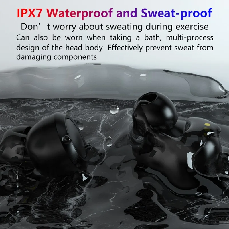 Bluetooth 5 1 Earphone Touch Control TWS Wireless Headphons HiFi IPX7 Waterproof Earbuds Headset with LED Display Charging Box
