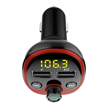 

New Car MP3 Bluetooth FM transmitter Dual USB fast Charger Cigarette Lighter Socket outlet with USB Digital Real Time