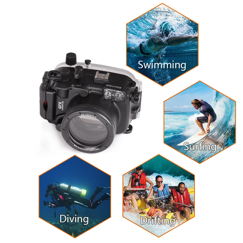 Чехол для камеры для дайвинга Canon G7X/G7X II G7X Mark II подводная 40 м защитная крышка корпуса камеры 1 шт