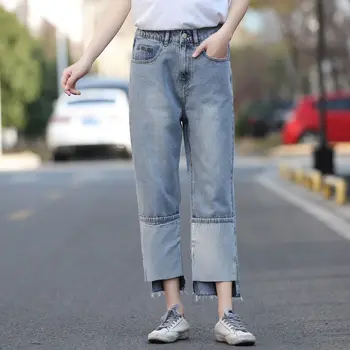 

Boutique spring new Korean version of 200 fat MM was thin net red straight jeans XL women's tide 7713