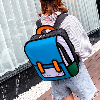 

Package Women Casual Tops Plus Size Fashion New Large-capacity Campus Personality Student Backpack Comics Stereo Mujer Bags #T1G