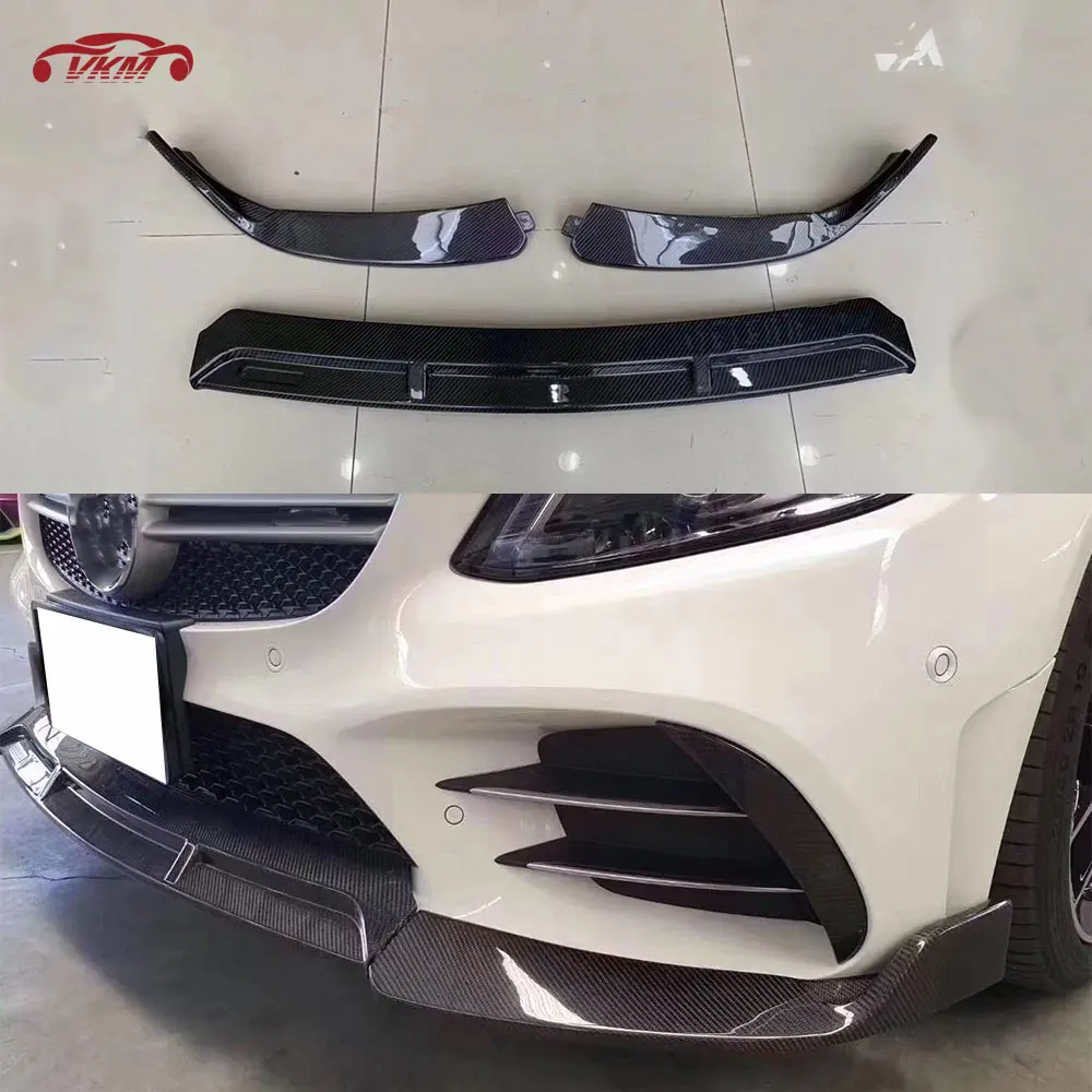 Углеродное волокно ABS передний бампер спойлер для Mercedes Benz W205 C43 AMG C200 C300 только спортивный Бампер- не для C63 3 шт