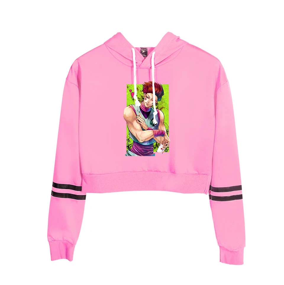 Hisoka Охотник Горячая Аниме Короткие укороченные худи Толстовка модная Милая сексуальная девушка тренд стиль 2D полиэстер Женский Материал