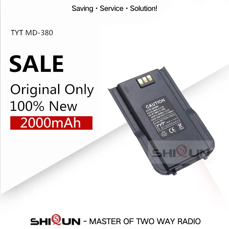 Original Li-ion MD-380 Battery TYT MD 380 MD-UV380 Compatible with RT3 MD-446 DP-290 RT3S 7.2V 2000mAh Digital Radio | Мобильные