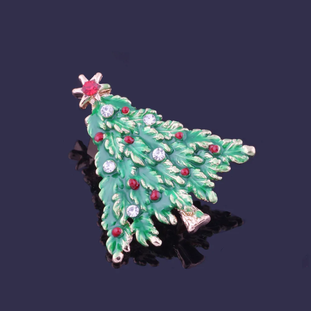 

2019 Christmas Gifts For Women Christmas Tree Brooch Gift Cute Tree Crystal Rhinestone Christmas Gift Xmas Gifts Wholesale