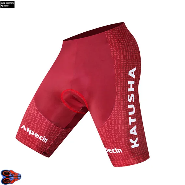 Picture Color Summer UCI Team KATUSHA Pro Cycling Bib Shorts 12D Gel Pad Short Cycling Coolmax Quick Dry Mountain Culotes Ciclismo Men - Цвет: Picture Color