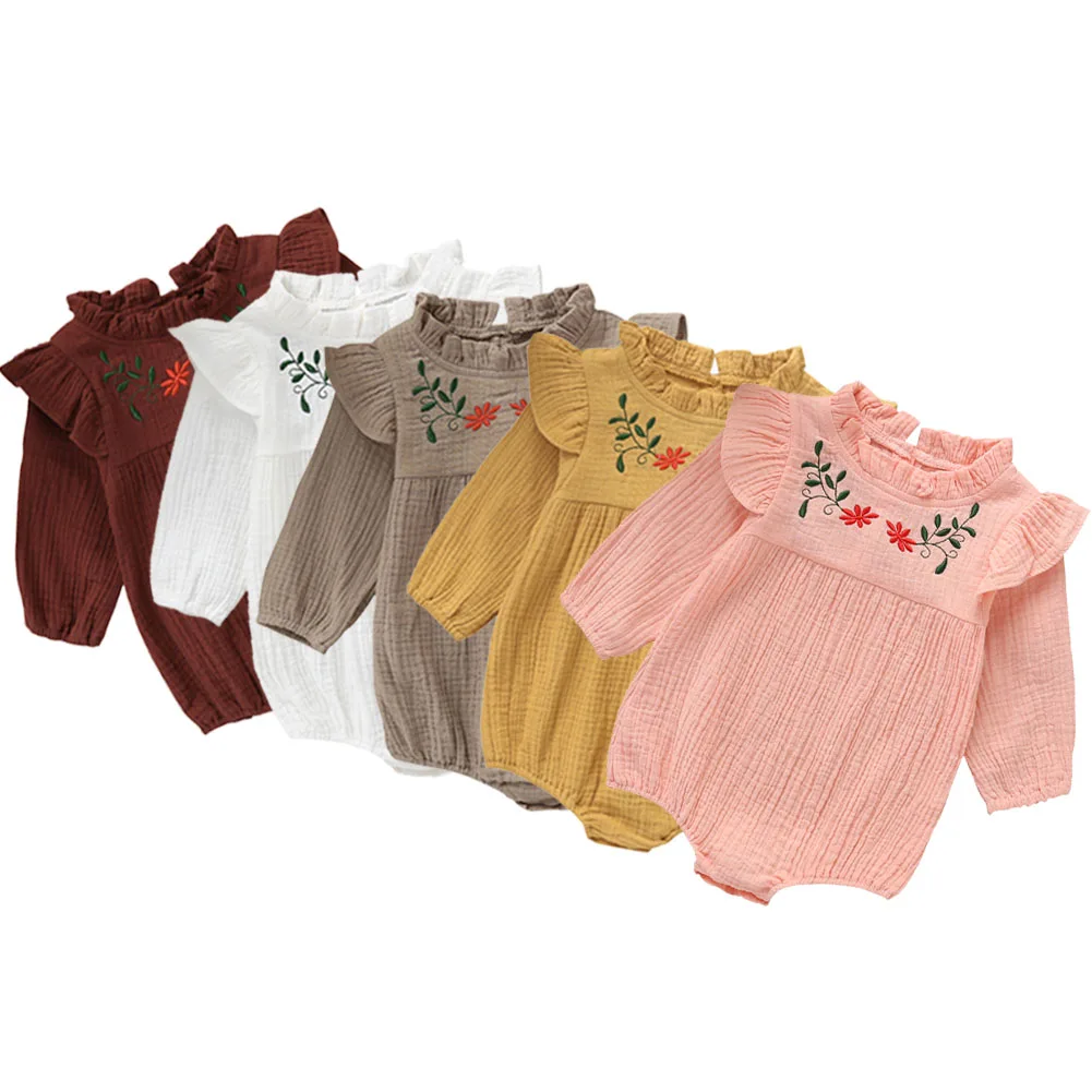 Новая одежда для маленьких мальчиков и девочек детский комбинезон для новорожденных боди льняная осенняя одежда с длинными рукавами осенний наряд для детей от 0 до 24 месяцев