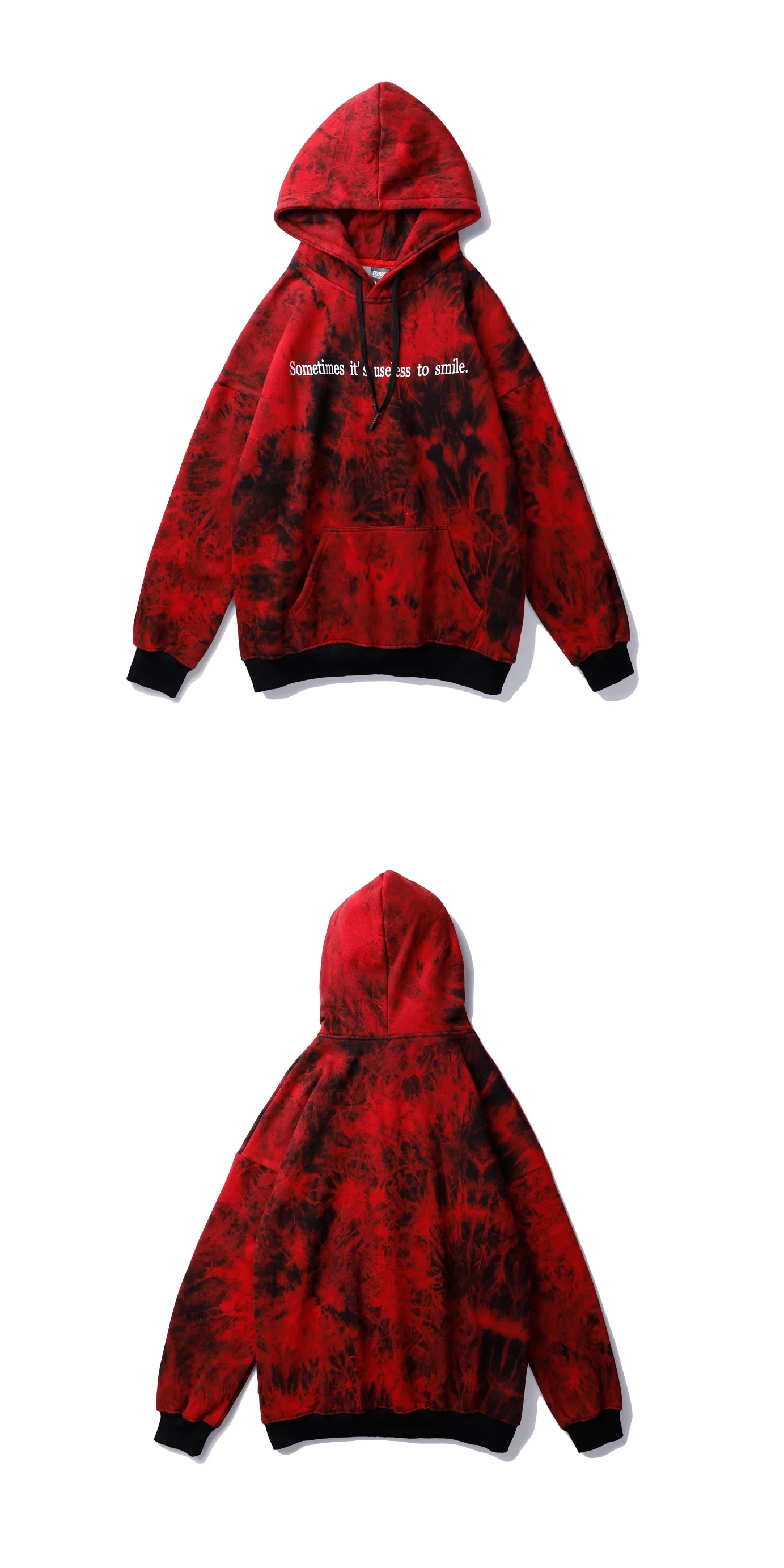 Длинная мужская толстовка с вышивкой Tie Dye, уличная одежда, зимняя одежда с карманами, пуловер в стиле хип-хоп, толстовки, модные повседневные топы в стиле Харадзюку