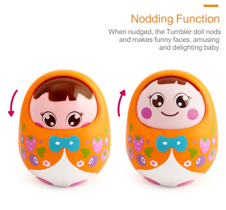 HOLA TOYS 979 Детские игрушки Погремушки для кистей матлиошка тумблер кукла сладкий Колокольчик музыка Roly-poly Обучающие Развивающие игрушки для подарков