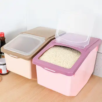 

1pc Plastic Grain Storage Box Cereal Bean Rice Storage Case Box Container Grain Storage Box Container Jars Home Kitchen